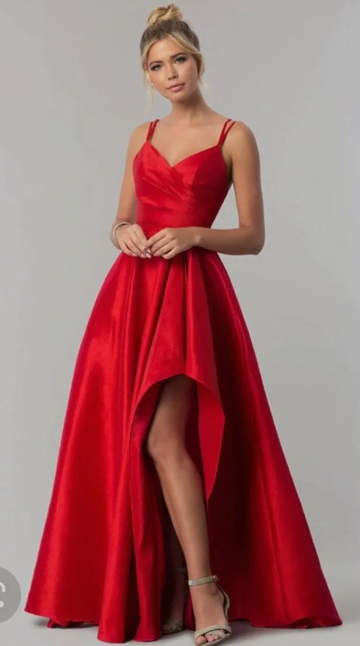 Alyce Paris Style 60094 High-Low Taffeta Gown Red Prom Dress Size 00